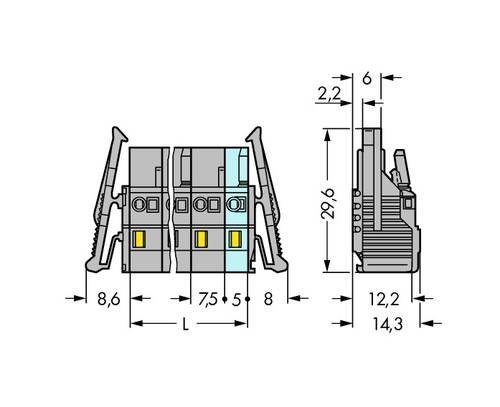 WAGO Buchsengehäuse-Kabel 231 Polzahl Gesamt 16 Rastermaß: 7.50 mm 231-216/037-000/035-000 10 St.