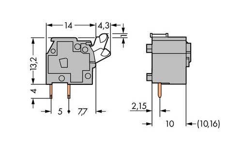 WAGO 255-763 Federkraftklemmblock 2.50 mm² Polzahl 1 Lichtgrau 300 St.