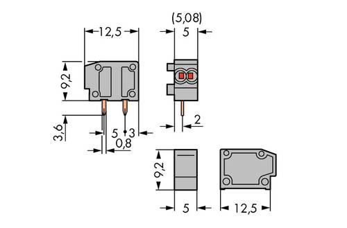 WAGO 235-714 Federkraftklemmblock 0.34 mm² Polzahl 1 Blau 800 St.