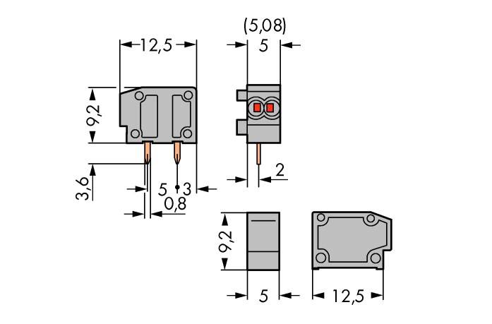 WAGO 235-714 Federkraftklemmblock 0.34mm² Polzahl 1 Blau 800St.