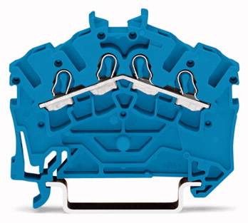 WAGO 2002-6404 Durchgangsklemme 5.20mm Zugfeder Belegung: N Blau 100St.