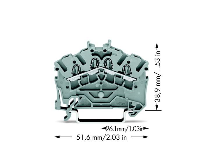 WAGO 2002-6401 Durchgangsklemme 5.20mm Zugfeder Belegung: L Grau 100St.