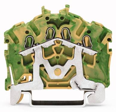 WAGO 2002-6407 Schutzleiterklemme 5.20mm Zugfeder Belegung: PE Grün, Gelb 100St.