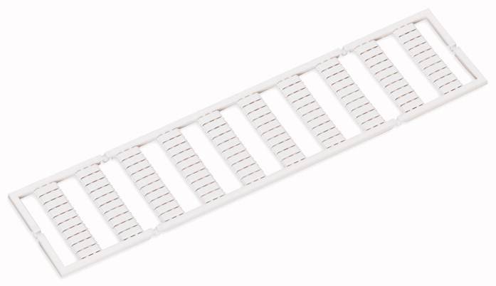 Ein rechteckiges, weißes Gitter mit parallel verlaufenden Streifen und rechteckigen Aussparungen, auf einem hellen Hintergrund.