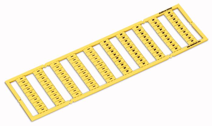 Gelbes Bohrschablonengerät mit mehreren nummerierten Öffnungen zur genauen Platzierung und Markierung von Bohrlöchern.