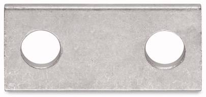 Metallplatte mit zwei runden Löchern nebeneinander.