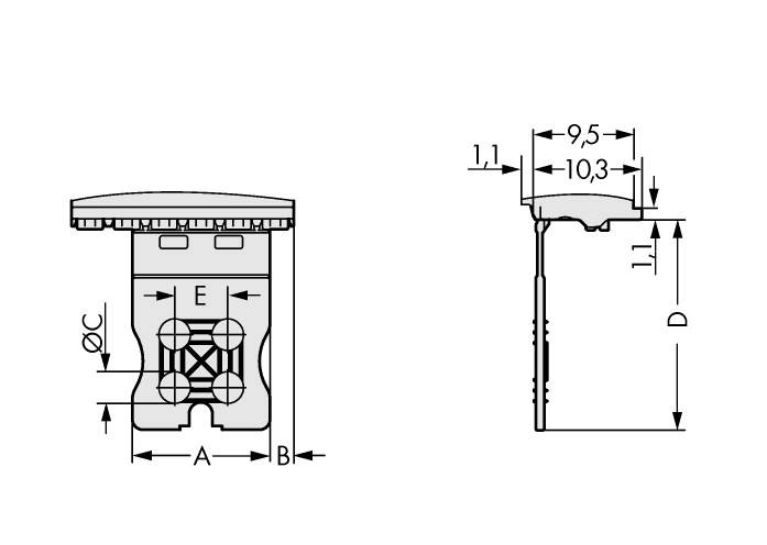 WAGO Griffplatte 2091-1603 Inhalt: 100St.