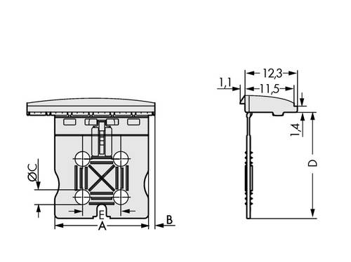 WAGO 2092-1600 Griffplatte Lichtgrau 100 St.