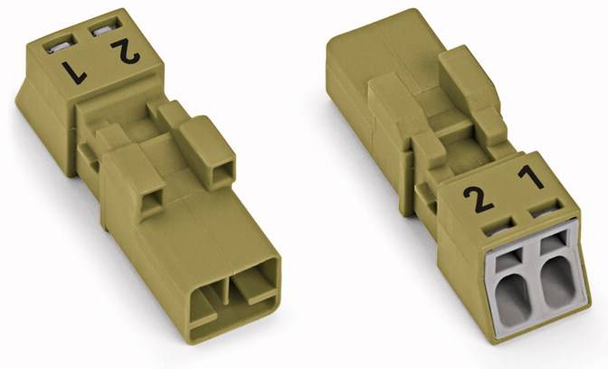 WAGO 890-272 Netz-Steckverbinder WINSTA MINI Stecker, gerade Gesamtpolzahl: 2 16 A Hellgrün 50 St.