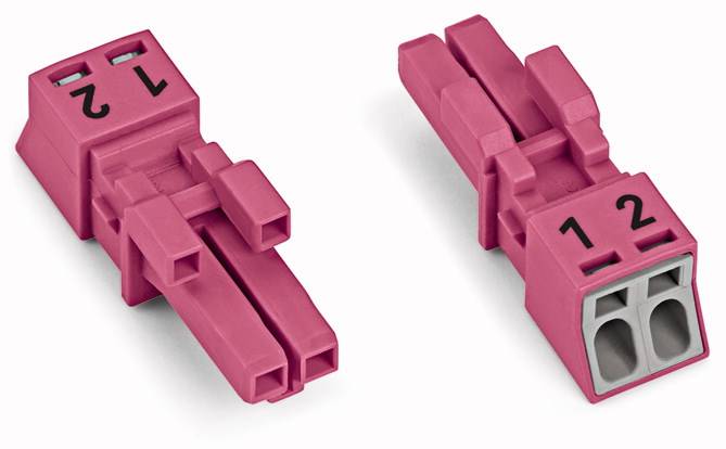WAGO 890-282 Netz-Steckverbinder WINSTA MINI Buchse, gerade Gesamtpolzahl: 2 16 A Pink 50 St.