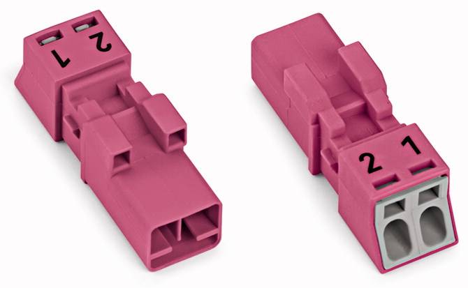 WAGO 890-292 Netz-Steckverbinder WINSTA MINI Stecker, gerade Gesamtpolzahl: 2 16 A Pink 50 St.