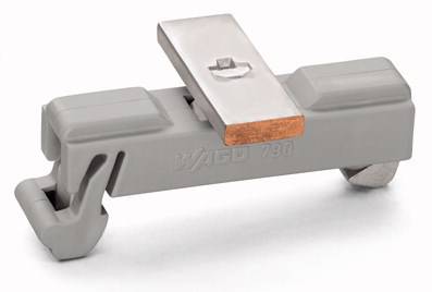 Ein grauer elektrischer Trennschalter mit der Aufschrift 'WAGO 790', verwendet zum sicheren Trennen von elektrischen Verbindungen.