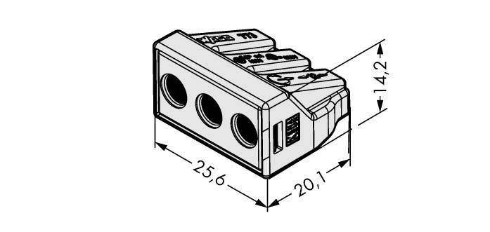 WAGO Dosenklemme starr: 2.5-6mm² Polzahl: 3 500 St. Lichtgrau