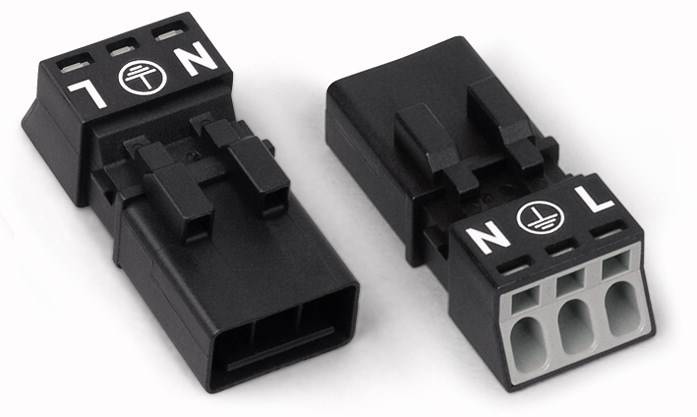WAGO 890-233 Netz-Steckverbinder WINSTA MINI Stecker, gerade Gesamtpolzahl: 3 16 A Weiß 50 St.