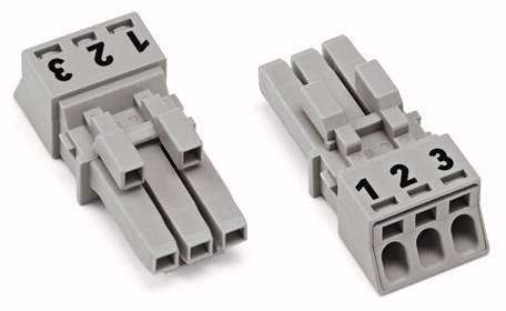 WAGO 890-243 Netz-Steckverbinder WINSTA MINI Buchse, gerade Gesamtpolzahl: 3 16 A Grau 50 St.