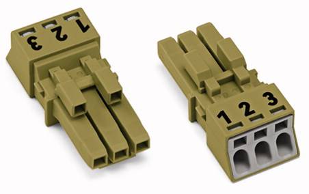WAGO 890-263 Netz-Steckverbinder WINSTA MINI Buchse, gerade Gesamtpolzahl: 3 16A Hellgrün 50St.