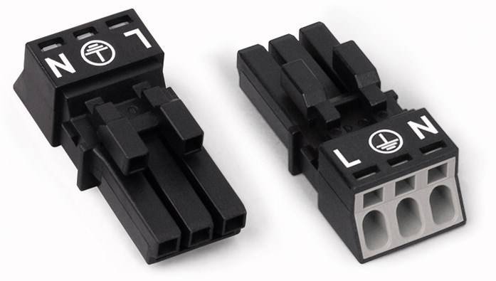 WAGO 890-223 Netz-Steckverbinder WINSTA MINI Buchse, gerade Gesamtpolzahl: 3 16 A Weiß 50 St.