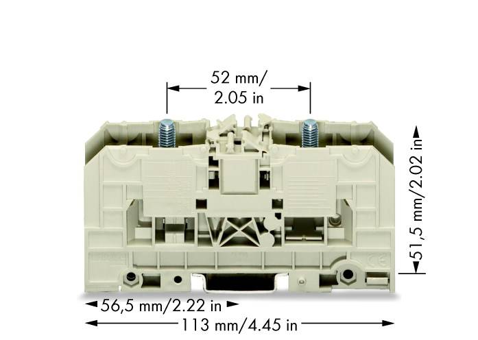 WAGO 400-490/490-001 Hochstromklemme 27 mm Bolzenanschluss Grau 5 St.