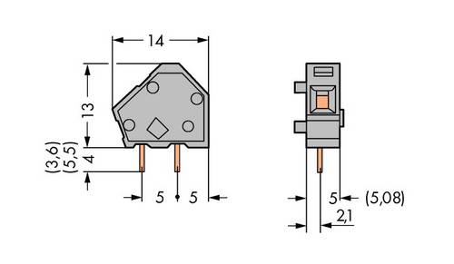 WAGO 236-711 Federkraftklemmblock 2.50 mm² Polzahl 1 Gelb 600 St.