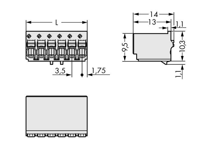 WAGO Stiftgehäuse-Platine 2091 Polzahl Gesamt 8 Rastermaß: 3.50mm 2091-1128 100St.