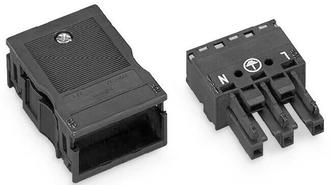 WAGO 770-103 Netz-Steckverbinder WINSTA MIDI Buchse, gerade Gesamtpolzahl: 2 + PE 25 A Schwarz 25 S