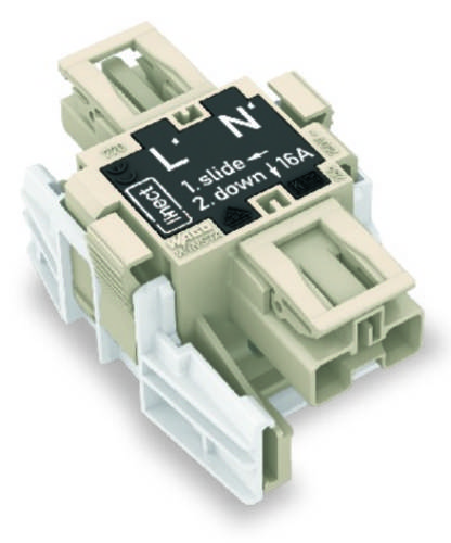 WAGO Netz-Adapter Netz-Stecker - Netz-Buchse Gesamtpolzahl: 2 Dunkelgrau 25 St.