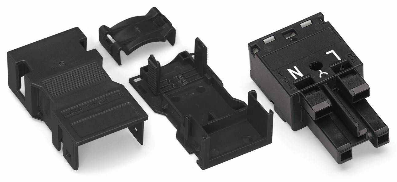 WAGO 770-102/041-000 Netz-Steckverbinder WINSTA MIDI Buchse, gerade Gesamtpolzahl: 2 25 A Schwarz 25 St.