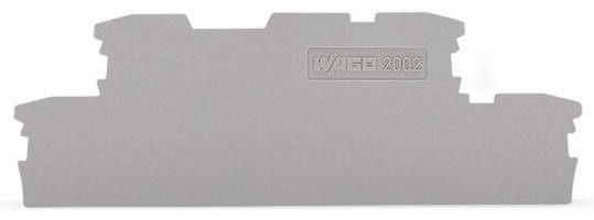 Graue Abschlussplatte mit der Aufschrift 'WAGO 2002'.