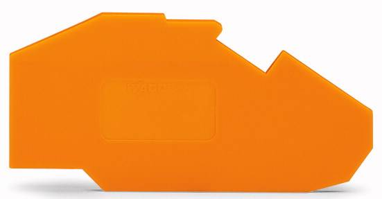 Ein orangefarbener Kunststoffschaber in dreieckiger Form, möglicherweise als Reinigungswerkzeug verwendet.