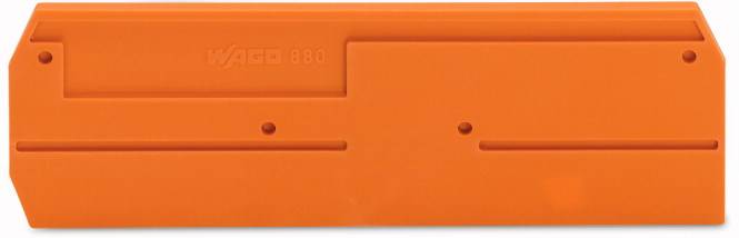 Ein orangefarbenes Kunststoffteil mit der Beschriftung 'WAGO 880', vermutlich ein Montagezubehör oder Werkzeugaufsatz.
