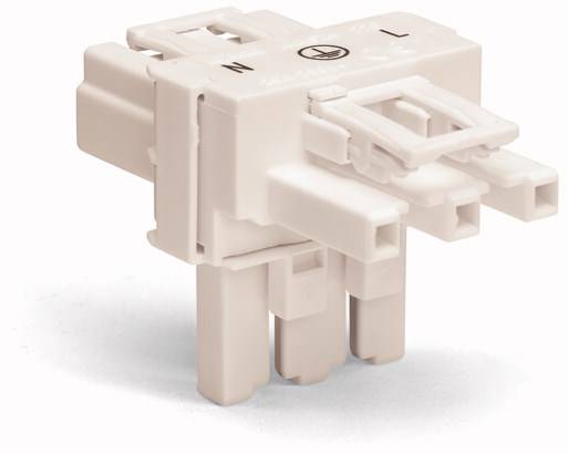 WAGO Netz-T-Verteiler Netz-Stecker - Netz-Buchse, Netz-Buchse Gesamtpolzahl: 3 Pink 50 St.