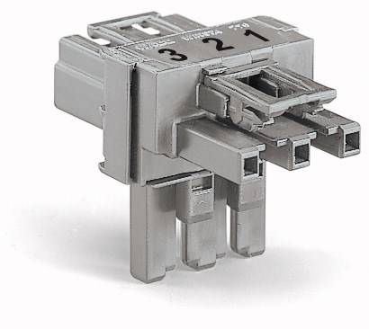 WAGO Netz-T-Verteiler Netz-Stecker - Netz-Buchse, Netz-Buchse Gesamtpolzahl: 3 Hellgrün 50St.