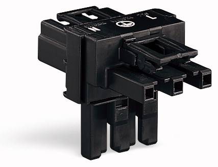 Schwarzer elektrischer Schalter mit mehreren Anschlüssen und einem Hebel oben, verwendet zur Steuerung von Stromkreisen.