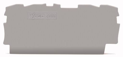Graue Abdeckkappe für WAGO 2000 Reihenklemme zur elektrischen Isolierung.