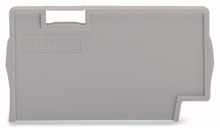 Graue Abdeckung mit der Aufschrift 'WAGO 2002'. Rechteckige Form mit einem schmalen Schlitz oben links.