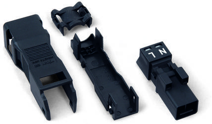 WAGO 890-112-50 Netz-Steckverbinder WINSTA MINI Stecker, gerade Gesamtpolzahl: 2 16 A Schwarz 50 St.