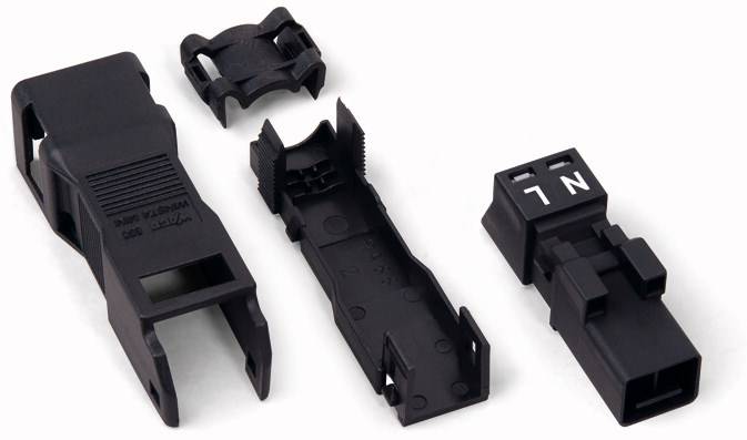 WAGO 890-112-50 Netz-Steckverbinder WINSTA MINI Stecker, gerade Gesamtpolzahl: 2 16 A Schwarz 50 St.