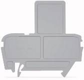 Grauer Kunststoffklemmenadapter mit mehreren Anschlussmöglichkeiten, zentraler rechteckiger Aufbau, für elektrische Installationen geeignet.