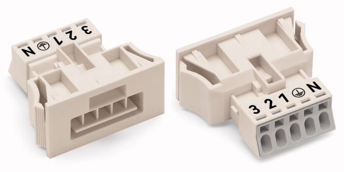 WAGO 890-735/006-000 Netz-Steckverbinder WINSTA MINI Stecker, gerade Gesamtpolzahl: 5 13A Weiß 50St.