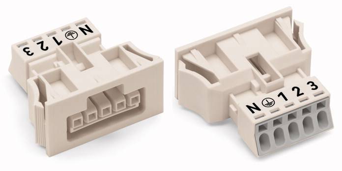 WAGO 890-725/006-000 Netz-Steckverbinder WINSTA MINI Buchse, gerade Gesamtpolzahl: 5 13 A Weiß 50 St.
