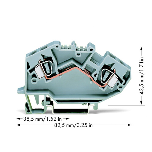 WAGO 782-601 Durchgangsklemme 8mm Zugfeder Belegung: L Grau 25St.