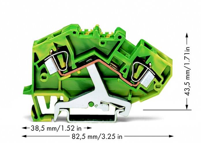 WAGO 782-607 Schutzleiterklemme 8mm Zugfeder Belegung: PE Grün, Gelb 25St.