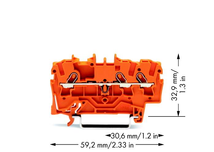 WAGO 2001-1302 Durchgangsklemme 4.20mm Zugfeder Orange 100St.
