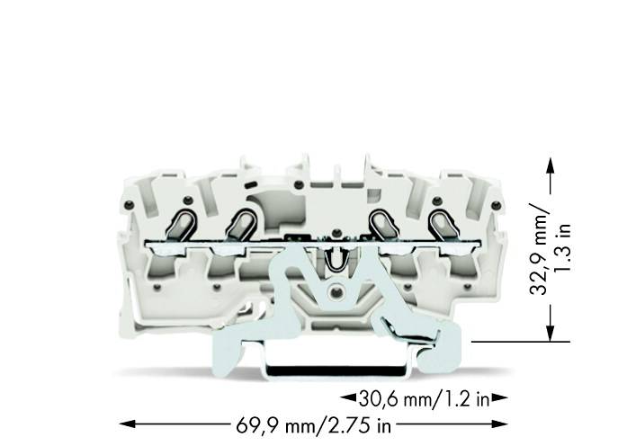 WAGO 2001-1408 Schirmleiterklemme 4.20mm Zugfeder Weiß 100St.