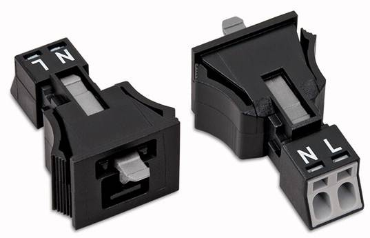 WAGO 890-752 Netz-Steckverbinder WINSTA MINI Stecker, gerade Gesamtpolzahl: 2 16A Grau 50St.