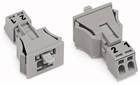 WAGO 890-752 Netz-Steckverbinder WINSTA MINI Stecker, gerade Gesamtpolzahl: 2 16A Grau 50St.