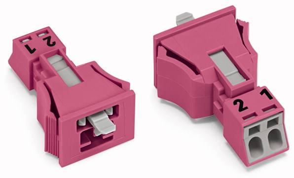 WAGO 890-792 Netz-Steckverbinder WINSTA MINI Stecker, gerade Gesamtpolzahl: 2 16 A Pink 50 St.