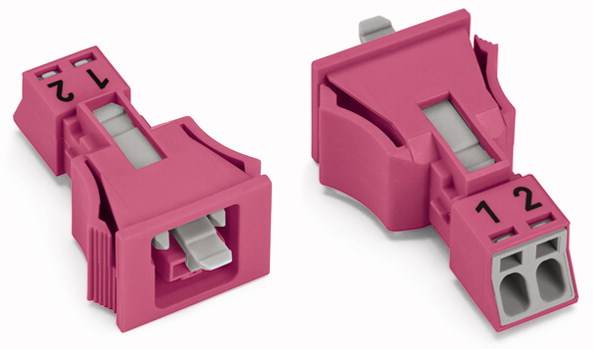 WAGO 890-782 Netz-Steckverbinder WINSTA MINI Buchse, gerade Gesamtpolzahl: 2 16 A Pink 50 St.