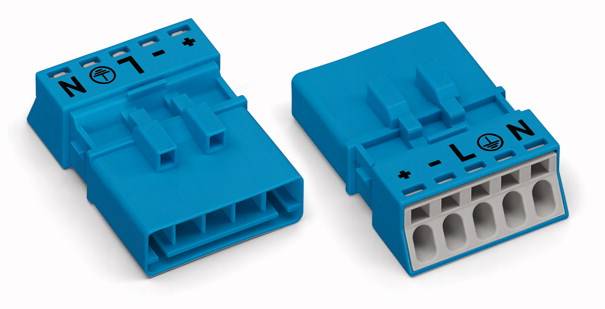 WAGO 890-1115 Netz-Steckverbinder WINSTA MINI Stecker, gerade Gesamtpolzahl: 5 16A Blau 50St.