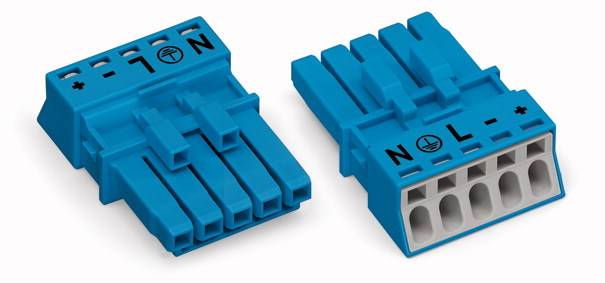 WAGO 890-1105 Netz-Steckverbinder WINSTA MINI Buchse, gerade Gesamtpolzahl: 5 16A Blau 50St.